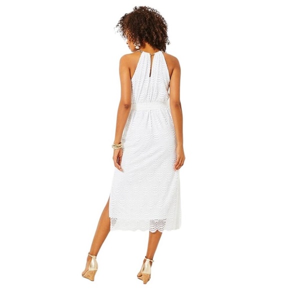 Lilly Pulitzer Bingham Lace Midi Dress in Resort White NWT - Size L Large - Picture 2 of 5